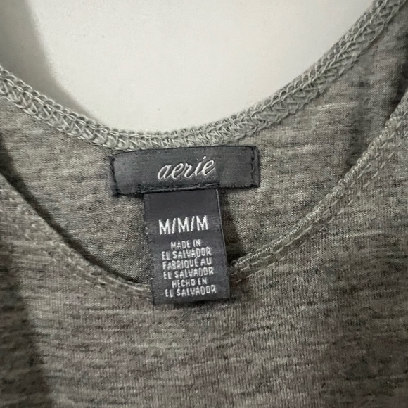 Aerie Crop Tie Tank Gray Medium - Picture 3 of 4